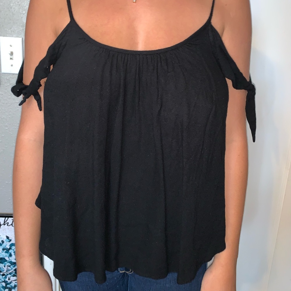 Black off shoulder top